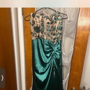 Elegant Green Floral Gown